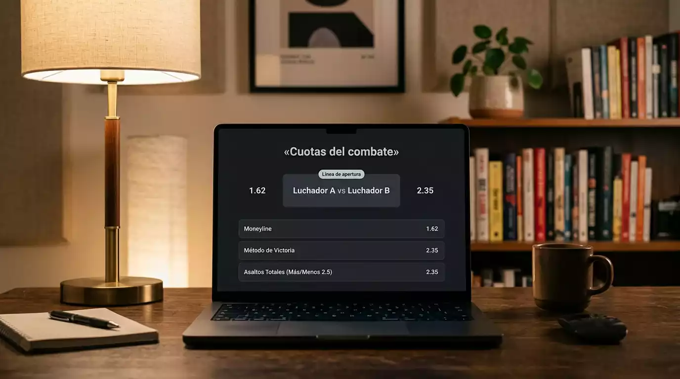 Pantalla de apuestas mostrando la cuota de apertura de un combate UFC recién anunciada